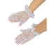 Girls White Lace Bow Accented Communion Flower Girl Gloves (0-3) S-(8-12) L - SophiasStyle.com